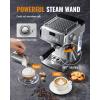 imageSHARDOR 20Bar Espresso Machine for Home Barista BuiltIn Steam Wand for Latte ampamp Cappuccino Stainless Steel Coffee Maker with Temp Display 1350W 60oz Water Reservoir