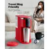 imageSHARDOR 3 in 1 Coffee Maker K Cup Coffee Maker Compatible with Ground Coffee ampamp Teas Single Serve Coffee Machine 614oz Brew Sizes 40oz Detachable Water Reservoir Descale Settings Red