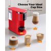 imageSHARDOR 3 in 1 Coffee Maker K Cup Coffee Maker Compatible with Ground Coffee ampamp Teas Single Serve Coffee Machine 614oz Brew Sizes 40oz Detachable Water Reservoir Descale Settings Red