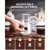 imageSHARDOR Adjustable Coffee Grinder Electric Super Silent Electric Coffee Bean Grinder with TimeMemory Adjustment and MultiFunctional Stainless Steel Cup for Spices Herbs and Nuts Grinding GrayWhite
