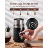imageSHARDOR Adjustable Coffee Grinder Electric Super Silent Electric Coffee Bean Grinder with TimeMemory Adjustment and MultiFunctional Stainless Steel Cup for Spices Herbs and Nuts Grinding GrayBlack