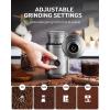 imageSHARDOR Adjustable Coffee Grinder Electric Super Silent Electric Coffee Bean Grinder with TimeMemory Adjustment and MultiFunctional Stainless Steel Cup for Spices Herbs and Nuts Grinding GraySliver