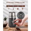 imageSHARDOR Adjustable Coffee Grinder Electric Super Silent Electric Coffee Bean Grinder with TimeMemory Adjustment and MultiFunctional Stainless Steel Cup for Spices Herbs and Nuts Grinding GrayLight Gray