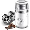 imageSHARDOR Adjustable Coffee Grinder Electric Super Silent Electric Coffee Bean Grinder with TimeMemory Adjustment and MultiFunctional Stainless Steel Cup for Spices Herbs and Nuts Grinding GrayWhite