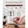imageSHARDOR Adjustable Coffee Grinder Electric Super Silent Electric Coffee Bean Grinder with TimeMemory Adjustment and MultiFunctional Stainless Steel Cup for Spices Herbs and Nuts Grinding GrayCream