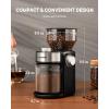imageSHARDOR Burr Coffee Bean Grinder Electric Adjustable Burr Mill with 16 Precise Grind Setting for 214 Cup SilverGlossy Black