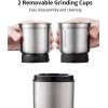 imageSHARDOR Coffee Grinder Electric HerbWet Grinder for Spices and Seeds with 2 Removable Stainless Steel Bowls Silver2 bowls