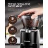 imageSHARDOR Conical Burr Coffee Grinder Electric Coffee Bean Grinder with 35 Grind Settings Adjustable for 212 Cups AntiStatic Design Black
