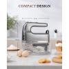 imageSHARDOR Hand Mixer 450W Handheld Mixer with Storage Case 5Speed Plus Turbo Hand Mixer Electric With 5 Stainless Steel Attachments2 Beaters 2 Dough Hooks and 1 Whisk Silver