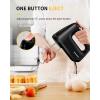 imageSHARDOR Hand Mixer Electric 6 Speed ampamp Turbo Mixer Electric Handheld SnapOn Storage Case5 Stainless Steel Accessories for Whipping Mixing Cookies Brownie Cakes Dough Batters BlueBlack