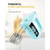 imageSHARDOR Hand Mixer Electric 6 Speed ampamp Turbo Mixer Electric Handheld SnapOn Storage Case5 Stainless Steel Accessories for Whipping Mixing Cookies Brownie Cakes Dough Batters BlueBlue