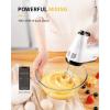 imageSHARDOR Hand Mixer Electric 6 Speed ampamp Turbo Mixer Electric Handheld SnapOn Storage Case5 Stainless Steel Accessories for Whipping Mixing Cookies Brownie Cakes Dough Batters BlueWhite