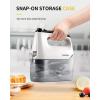 imageSHARDOR Hand Mixer Electric 6 Speed ampamp Turbo Mixer Electric Handheld SnapOn Storage Case5 Stainless Steel Accessories for Whipping Mixing Cookies Brownie Cakes Dough Batters BlueWhite