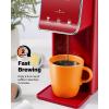 imageSHARDOR Hot ampamp Iced Coffee Maker K Cup Coffee Maker Compatible with Ground Coffee Single Serve Coffee Machine with Bold Setting Reusable Filter Travel Mug Friendly Compact Design Red