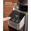 imageSHARDOR Professional Conical Burr Coffee Grinder Coffee Bean Grinder with 48 Grind Settings for Espresso Drip ampamp French Press Upgraded AntiStatic Technology Precision Timer BlackSilver