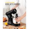 imageSHARDOR Stand Mixer 6Speed with Pulse TiltHead Food Mixer Kitchen Electric Mixer with Dough Hook Wire Whip ampamp Beater 48 QT Stainless Steel Bowl Splash Guard Black