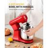 imageSHARDOR Stand Mixer 6Speed with Pulse TiltHead Food Mixer Kitchen Electric Mixer with Dough Hook Wire Whip ampamp Beater 48 QT Stainless Steel Bowl Splash Guard RED