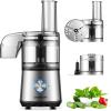 imageSHARDOR 35Cup Food Processor Vegetable Chopper for Chopping Pureeing Mixing Shredding and Slicing 350 Watts with 2 Speeds Plus Pulse Silver