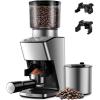 imageSHARDOR Conical Burr Coffee Grinder Electric Espresso Coffee Bean Grinder with Precision Electronic Timer Adjustable Burr Mill with 51 Precise Settings for Home Use Stainless Steel Container