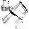 imageSHARDOR Hand Mixer Electric 6 Speed ampamp Turbo Mixer Electric Handheld SnapOn Storage Case5 Stainless Steel Accessories for Whipping Mixing Cookies Brownie Cakes Dough Batters BlueWhite