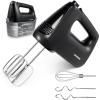 imageSHARDOR Hand Mixer Electric 6 Speed ampamp Turbo Mixer Electric Handheld SnapOn Storage Case5 Stainless Steel Accessories for Whipping Mixing Cookies Brownie Cakes Dough Batters BlueBlack