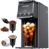 imageSHARDOR Hot ampamp Iced Coffee Maker K Cup Coffee Maker Compatible with Ground Coffee Single Serve Coffee Machine with Bold Setting Reusable Filter Travel Mug Friendly Compact Design Grey
