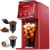 imageSHARDOR Hot ampamp Iced Coffee Maker K Cup Coffee Maker Compatible with Ground Coffee Single Serve Coffee Machine with Bold Setting Reusable Filter Travel Mug Friendly Compact Design Red