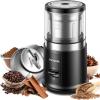 imageSHARDOR One Touch Coffee Grinder Electric Spice Herb For Coffee Bean Spices and Seeds with 1 Removable Stainless Steel Bowl Dry Grinder SilverBlack