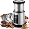 imageSHARDOR One Touch Coffee Grinder Electric Spice Herb For Coffee Bean Spices and Seeds with 1 Removable Stainless Steel Bowl Dry Grinder SilverSilver