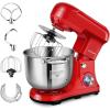 imageSHARDOR Stand Mixer 6Speed with Pulse TiltHead Food Mixer Kitchen Electric Mixer with Dough Hook Wire Whip ampamp Beater 48 QT Stainless Steel Bowl Splash Guard RED