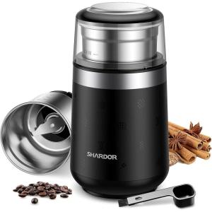 imageSHARDOR Adjustable Coffee Grinder Electric Super Silent Electric Coffee Bean Grinder with TimeMemory Adjustment and MultiFunctional Stainless Steel Cup for Spices Herbs and Nuts Grinding GrayGray