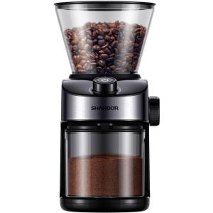 imageSHARDOR Burr Coffee Grinder Electric Grinder with 32 Precision Grind Settings 40Second Adjustable Timer and Chamber Cleaning Function for Home Brewing
