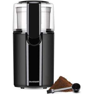 imageSHARDOR Coffee Grinder Electric Spice Herb Grinder for Coffee Bean Spices and Seeds with 2 Removable Stainless Steel Bowls BlackCG618B