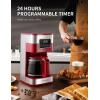 imageSHARDOR 10Cup Programmable Coffee Maker Regular amp Strong Brew Drip Coffee Machine for Home and Office Auto Shut Off Permanent Filter redRed