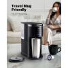imageSHARDOR 3 in 1 Single Serve Coffee Maker for K Cup amp Ground Coffee amp Teas Pod Coffee machine 614oz Brew Sizes 40oz Detachable Water Reservoir Descale Settings Black