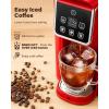 imageSHARDOR Single Serve Coffee Maker Hot and Iced Coffee Machine for K Cup Pods amp Ground Coffee 6 to 14 oz Brew Sizes 50 oz Removable Water Tank Bold Brew Setting BlueRed