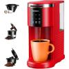 imageSHARDOR 3 in 1 Coffee Maker K Cup Coffee Maker Compatible with Ground Coffee amp Teas Single Serve Coffee Machine 614oz Brew Sizes 40oz Detachable Water Reservoir Descale Settings Red