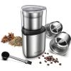 imageSHARDOR Electric Coffee Grinder Herb Blade Grinder Spices Grinder with 2 Removable Stainless Steel Bowls Silver2 BOWL