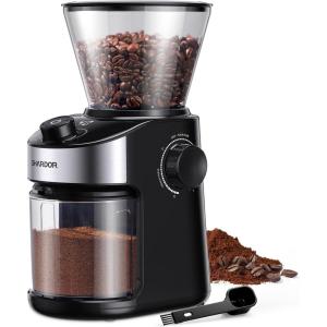 imageSHARDOR Burr Coffee Grinder Electric with 32 Grinding Sizes 30 Coffee Grinders for Home Use with 40 Seconds Adjustable Electronic Timer Coffee Bean Grinder with Chamber Cleaning Button
