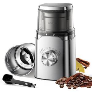 imageSHARDOR Electric Blade Coffee Grinder Timed Grind Control Rotary Knob Allstainless steel shellAdjustablefor Coffee Beans Spices amp Herbs with 1 Removable Stainless Steel BowlSliver