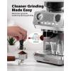 imageSHARDOR 20 Bar Espresso Machine with Builtin Grinder and Professional Steam Wand 52mm Portafilter 45 Precise Grind Settings Stainless Steel AllinOne Coffee Maker for Home Use