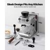 imageSHARDOR 20 Bar Espresso Machine with Builtin Grinder and Professional Steam Wand 52mm Portafilter 45 Precise Grind Settings Stainless Steel AllinOne Coffee Maker for Home Use