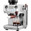 imageSHARDOR 20 Bar Espresso Machine with Builtin Grinder and Professional Steam Wand 52mm Portafilter 45 Precise Grind Settings Stainless Steel AllinOne Coffee Maker for Home Use