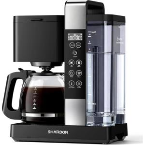 imageSHARDOR 10Cup Coffee Maker Programmable Drip Coffee Machine with 210 Cup Setting Adjustable KeepWarm Control Removable 50oz Water Tank Brew Strength Control amp Brew Pause Black
