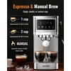 image:imageSHARDOR Espresso Machine 20 Bar Professional Espresso Machine with Milk Frother and Touchscreen Expresso Coffee Machines with Adjustable Temperaturefor Cappuccino Latte Stainless Steel BlackSilver