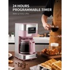 image:imageSHARDOR 10Cup Programmable Coffee Maker Regular amp Strong Brew Drip Coffee Machine for Home and Office Auto Shut Off Permanent Filter grayPink