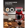 image:imageSHARDOR 10Cup Programmable Coffee Maker Regular amp Strong Brew Drip Coffee Machine for Home and Office Auto Shut Off Permanent Filter grayRed