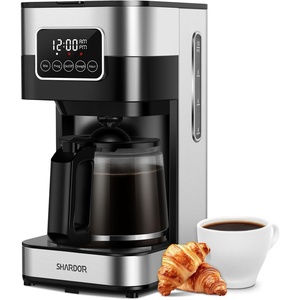 image:imageSHARDOR 10Cup Programmable Coffee Maker Regular amp Strong Brew Drip Coffee Machine for Home and Office Auto Shut Off Permanent Filter graysilver