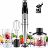image:imageSHARDOR Immersion Blender Handheld 1100W Hand Blender with Variable Speed 5in1 Stick Blender Stainless Steel Shaft with Chopper Whisk Frother amp Beaker for Soup Sauces Smoothies Baby FoodSilver