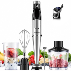 image:imageSHARDOR Immersion Blender Handheld 1100W Hand Blender with Variable Speed 5in1 Stick Blender Stainless Steel Shaft with Chopper Whisk Frother amp Beaker for Soup Sauces Smoothies Baby FoodSilver